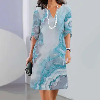 Женское элегантное платье с винтажным принтом из мягкой удобной полиэфирной ткани 2023 Модное осеннее модное платье Lady Supply