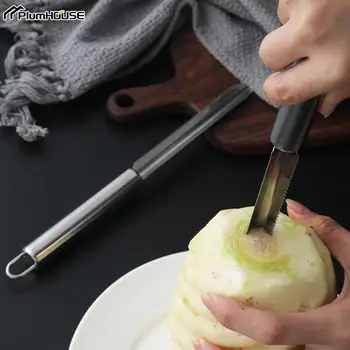 Нож для ананаса из нержавеющей стали, Нескользящая Кухонная лопатка для выкапывания ананаса, Слайсеры для нарезки сердцевины для яблок и груш, Овощечистка для фруктов с длинной полосой