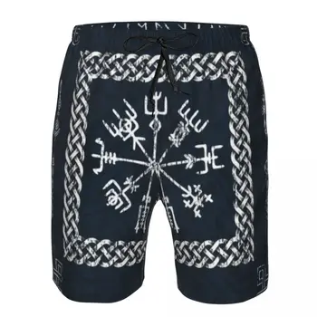 Мужские Пляжные Короткие Быстросохнущие Плавательные Шорты Viking Scandinavian Swimwear Купальник Для Купания Шорты