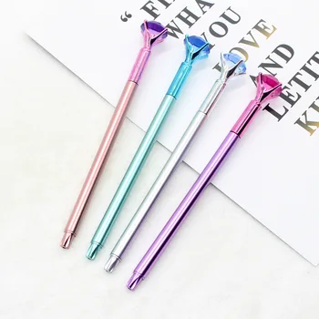 20шт Новая цветная гелевая ручка с бриллиантовой головкой для корейских студентов, креативная канцелярская Пластиковая ручка, Синяя заправка, подарок для детей-студентов