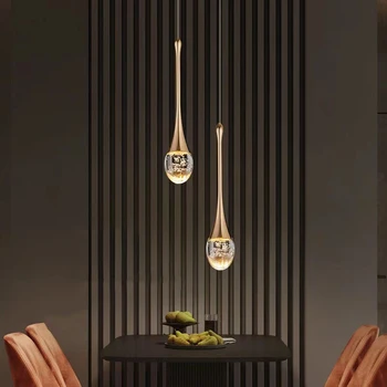 Современный светодиодный подвесной светильник с пузырьковым хрусталем, ресторан, домашний декор, подвесной светильник для гостиной, кухни, спальни, потолочная люстра