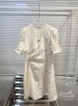 2023 новое женское модное короткое платье с круглым вырезом love 0617
