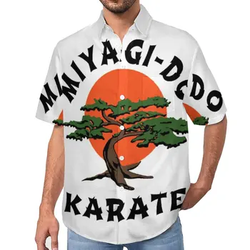 Блузки Miyagi Do, мужские повседневные рубашки Film Cobra Kai, Гавайская пляжная рубашка большого размера с короткими рукавами и графическим рисунком, подарок
