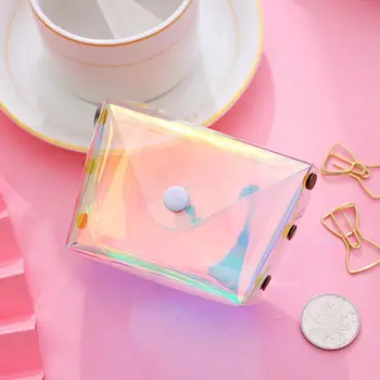 Легко открываемый кошелек Кошелек со скрытой пряжкой Универсальный дизайн пряжки мини-кошелька Красочная косметичка для путешествий домой