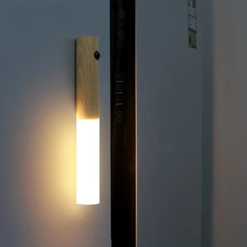 Новый светодиодный инфракрасный датчик, Светочувствительный датчик, ночник, Беспроводная Перезаряжаемая ночная лампа для прикроватного шкафа, настенный светильник