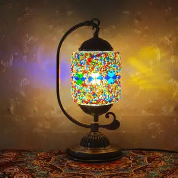 Турция, Новая настольная лампа, Абажур из Марокканской мозаики, Прикроватная тумбочка для спальни, Настольная лампа для гостиной, Этническое освещение для кафе