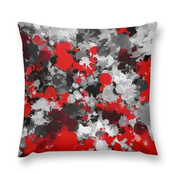 Подушка с красными и серыми брызгами краски Декоративные чехлы для диванов Набор чехлов для диванных подушек Эстетичный