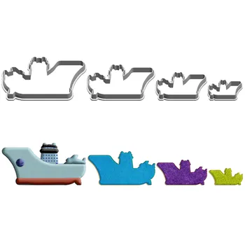 Четыре спецификации Мультяшный военно-морской флот, авианосец, пластиковые формы, инструменты для помадки тортов, формочки для суши и фруктов