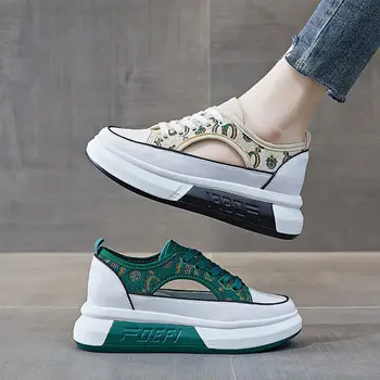 Парусиновые спортивные теннисные туфли для женщин, дизайнерские женские кроссовки для бега, тренд 2023 года, модные повседневные плоские зеленые кроссовки