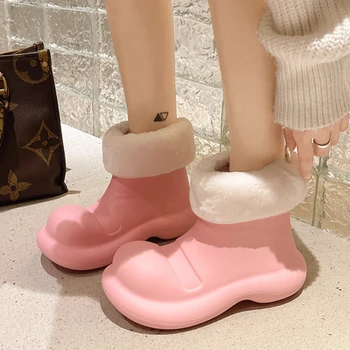 Зимние женские утепленные теплые уличные непромокаемые ботинки из плюша Украсьте новую корейскую версию модных ботинок Легкими и удобными