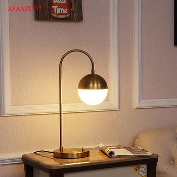 Современная латунная настольная лампа, минималистичная прикроватная тумбочка для спальни, гальваническая /медная настольная лампа, светильники для декора отеля в гостиной
