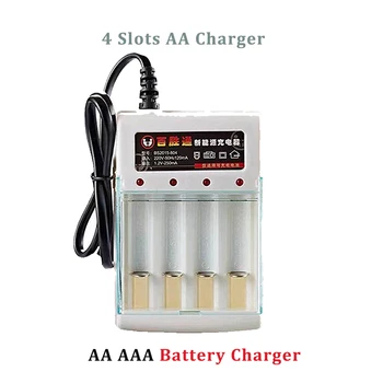 Зарядное устройство AA AAA 4 слота Зарядное устройство AA / AAA Ni-cd Быстрая зарядка Перезаряжаемый смарт-штекер US / EU для зарядки аккумуляторов напряжением 1,2 В