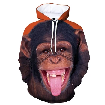 Новая мода Животное Горилла/обезьяна 3D печать Сердитая Горилла Толстовка Мужская Женская толстовка с капюшоном Толстовка