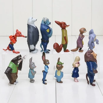 Джудит Лаверн Хоппс, Ник Уайлд, Маленькая кукла, игрушки-модели, 12 шт./компл. Фигурка Disney Zootopia