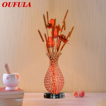 Современная настольная лампа в виде вазы OUFULA, модное искусство, Черная гостиная, спальня, отель, декоративная настольная лампа из светодиодной алюминиевой проволоки