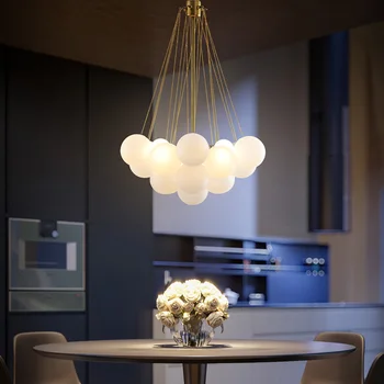 Современная подвесная люстра с шариком из матового стекла для гостиной, обеденный стол, дизайнерское украшение для помещений, подвесное освещение Maison
