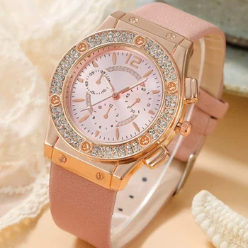 Женские часы с бриллиантами, женские модные повседневные кварцевые наручные часы, простые часы в универсальном стиле, подарок на День рождения, женские наручные часы