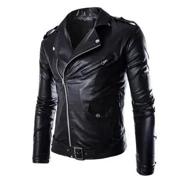 Мужская куртка из искусственной кожи с отворотом 2022, весенне-осеннее уличное модное мужское индивидуальное пальто в стиле панк, прямая поставка