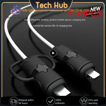 Защита кабеля от 1 ~ 10ШТ для Android iPhone 14 13 18/20 Вт, защита зарядного устройства, защита USB-кабеля для передачи данных, силиконовый кабель