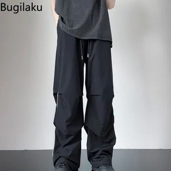 Брюки с высокой талией в японском стиле; Мужские повседневные брюки Нового поступления 2023 года; Мужские однотонные Прямые Свободные панталоны Man Ropa Hombre