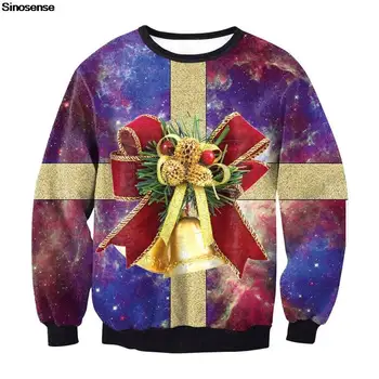 Мужчины Женщины Уродливый Рождественский свитер Рождественские Джемперы Топы 3D Рождественские Подарки Толстовка с круглым вырезом, пуловер Праздничная одежда