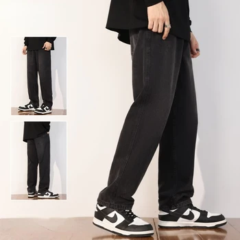 Джинсы, мужские оригинальные дизайнерские джинсы, хип-хоп Мешковатая уличная мода, Свободные повседневные Классические мужские брюки, мужская одежда 2023 E123