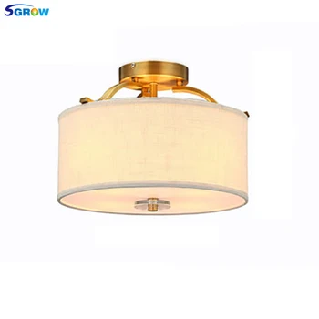 Тканевый абажур SGROW Потолочные светильники Современная простая тканевая светодиодная лампа для столовой Гостиной спальни внутреннего освещения Lampara