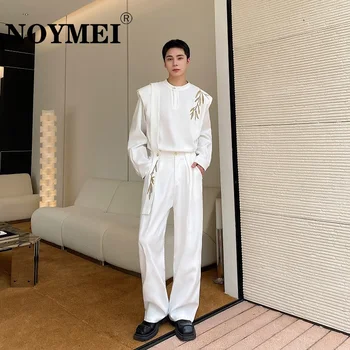 Осенний тренд NOYMEI, вышитая рубашка с длинными рукавами, Повседневные брюки, комплект из двух предметов, Яппи свободного кроя в корейском стиле, новинка 2023 WA2240
