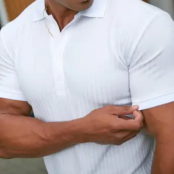 Мужской спортивный топ, эластичная мужская спортивная рубашка средней длины, повседневная одежда, шикарная дышащая мужская рубашка с коротким рукавом