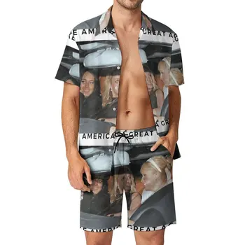 Бесплатные Мужские Комплекты Britney Paris Lindsay Freedom Aesthetic Casual Shirt Set С Коротким Рукавом И Рисунком, Шорты Для Летних Каникул, Костюм Большого Размера