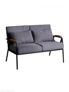 Простой тканевый диван в скандинавском стиле, гостиная, небольшая квартира, одноместный двухместный номер из кованого железа, женское простое легкое роскошное кресло