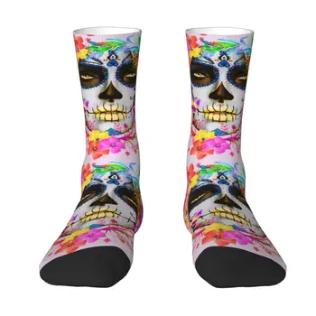 Носки Catrina Mexican Sugar Skull Lady Dress Для мужчин и женщин, теплые модные носки Day Of The Dead Crew.