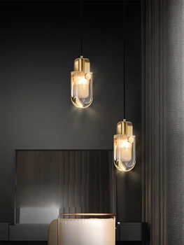 Светодиодные подвесные светильники Home Deco из хрусталя и золота, люстра, Люстра, подвесной светильник Lampen для коридора, прикроватная тумбочка в прихожей