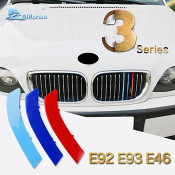 Полосы Радиаторной Решетки Автомобиля AIRSPEED для BMW 3 Серии E46 E92 E93, Декоративные Полосы для Автоспорта, Наклейки Для отделки Автомобиля-стайлинг