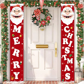 Рождественский Дверной Баннер Декор Веселые Рождественские украшения для дома 2023 Navidad Noel Natal Рождественские украшения Декор Подарок На Новый год 2024