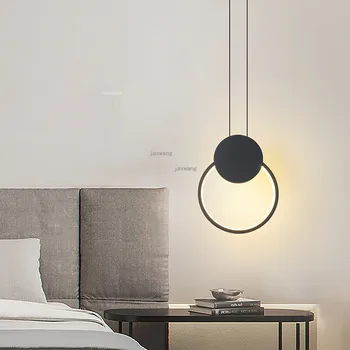 Современные светодиодные подвесные светильники Прикроватная подвесная лампа Подвесное освещение для гостиной Черно-Белые светильники Домашний декор