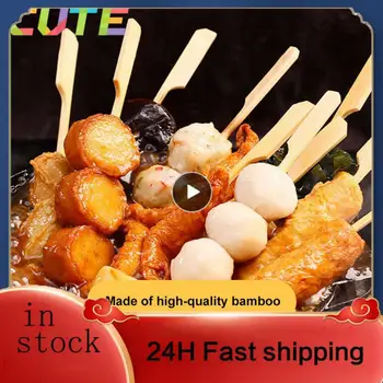 2/4 /6ШТ Прочных палочек для барбекю, высококачественные бамбуковые принадлежности для кемпинга, Кухонные принадлежности, мини-бамбуковые палочки для шашлыков