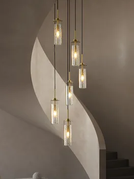 Современные светодиодные люстры, стеклянные подвесные светильники для потолочного освещения в гостиной, подвесной потолочный светильник, люстра для лестницы