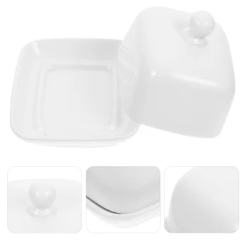 Керамическая Коробка для масла Квадратный Лоток Многоразовое Блюдо для Сыра Керамика для Торта Держатель Для хранения Кухонной Крышки
