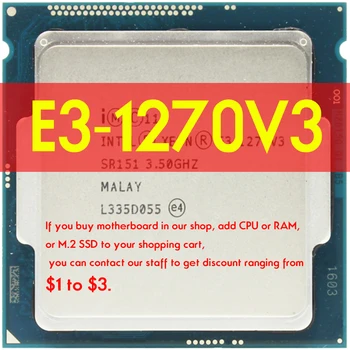 Xeon E3- 1270v3 E3 1270 v3 Четырехъядерный Восьмипоточный процессор Процессор LGA 1150 Atermiter B85 Материнская плата M2, Совместимая с NVMe DDR3