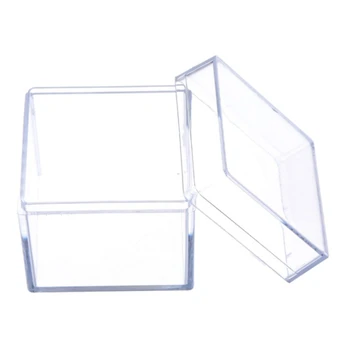 12шт Прозрачная акриловая квадратная коробка конфет в виде куба, Подарочные коробки для угощений, Контейнеры для свадьбы, детского душа