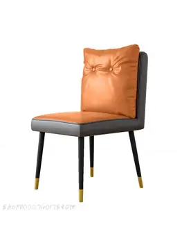 Минималистский кожаный обеденный стул домашний рабочий стол стул для макияжа в спальне сетчатый красный стул ins современный минималистский легкий роскошный задний