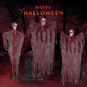 Реалистичный декор с привидениями на Хэллоуин, Жуткие уличные украшения на Хэллоуин, Реалистичные Висячие Призраки, Скелеты для вечеринок с привидениями