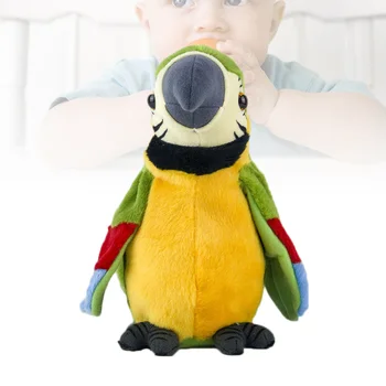 Записывающий попугай Говорящие принадлежности для раннего обучения детей, игрушка с крутящимися крыльями, электрические плюшевые игрушки для птиц