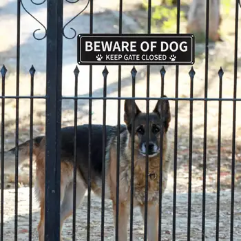 Передовая технология печати, знак собаки, прочный алюминий, Остерегайтесь знаков для собак для дома, дизайн с отпечатком лапы на открытом воздухе, без ржавчины для забора