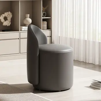 Легкий роскошный туалетный стул для скандинавской спальни, современный и простой бытовой прибор со спинкой из сетки, красный круглый стул, стул для макияжа.