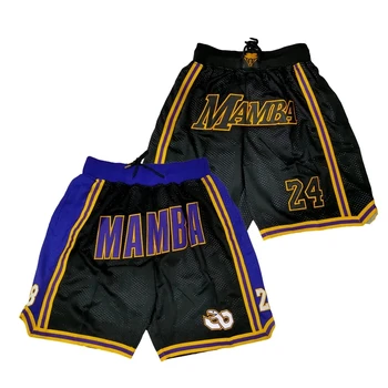 Баскетбольные шорты Mamba 8 24 с вышивкой, эластичный пояс на шнурке, высококачественные спортивные шорты на открытом воздухе, пляжные брюки 2023 Новинка