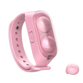 Водонепроницаемые часы частной модели Bluetooth, Беспроводные спортивные наушники с двумя ушами, многофункциональные наушники для милой девушки с микрофоном