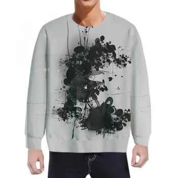 Мужские однотонные толстовки, весенне-зимний модный тренд, свободный круглый вырез, повседневный пуловер с 3D принтом, толстовка с капюшоном, пуловер для мужчин