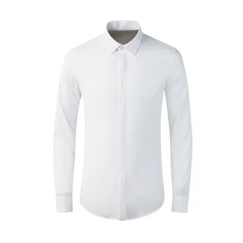 Высококачественные роскошные ювелирные изделия Мужская французская рубашка с двойными манжетами для официального случая Рубашка из хлопчатобумажного волокна Mengood
